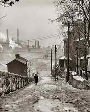 1941 Winter MILL DISTRICT Pittsburgh Pennsylvania Vintage Poster Photo 11x14 picture