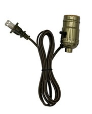 M995A Instant Lamp Kit - Antique Brass Plated Metal Socket Pre-Wired with Cord picture