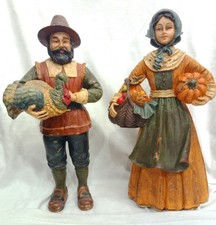 Pair Of Vintage Carved Wood Or Resin 9