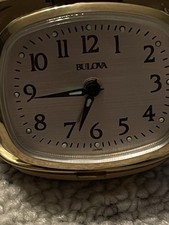 Vintage BULOVA Folding Travel Alarm w/Luminous Hands & Indexes ~ Japan *WORKS* ⏰ picture