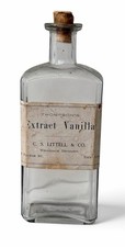 Vintage Bottle Vanilla Extract CS Littell & Co NY Druggist Bottle Label picture