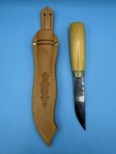 Vintage Finnish Puukko Knife Original Lisakki Järvenpää Leather Sheath picture