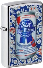 Zippo Pabst Blue Ribbon Can Street Chrome 49821 picture