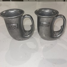 Vintage RARE Mardi Gras Anheuser Busch Budweiser Light Pewter French Horn Mugs picture