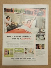NOSTALGIC Print Ad Advertisement 1950 Simmons Beautyrest When Luxury is Bargain picture