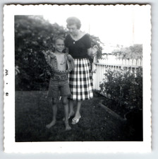 Photo Boy Holding Large Snake Next To Mother Backyard Vintage 1961 picture