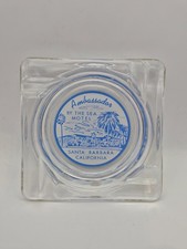 Vintage Ambassador By The Sea Motel Santa Barbara CA Glass Ashtray picture