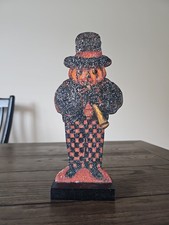 Halloween Bethany Lowe Pumpkin Man Kathy Seburn  Retired Dummy Board Stand 10.75 picture