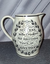 Vintage Wedgwood Etruria Boston Pitcher Shreve Crump Low Town of Boston Crack picture