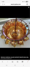 Indiana Iridescent Gold Carnival Punch Bowl Set NEW in Sealed Box Never Opened  picture