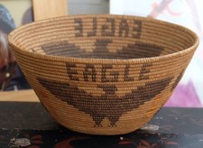 Antique Yavapai Polychrome Coiled Pictorial Basket Bowl circa 1920/30s picture