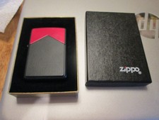 Vintage 1997 Marlboro Red Roof Black Matte Zippo Lighter New In Box Unfired picture