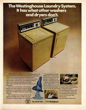 Westinghouse 1973 Laundry System Vintage Magazine Ad Washer Dryer Gold AD086 picture
