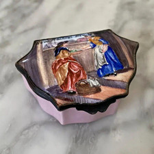 Antique Bilston Enamel Patch Box c1780 “New Mackrel” Cries London Pink Georgian picture