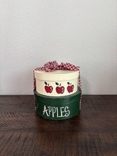 Vintage 90s Country Primitive Stacking Apple Boxes Round Papier-Mache Nesting picture