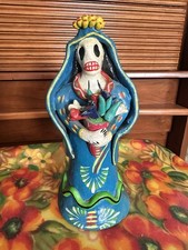 Vintage Signed Gerardo Ortega Barro Betus Clay Catrina Figurine 11