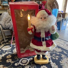 Holiday Time Animated Santa Holding Candle 24in Large Corded Motionette 1997 picture