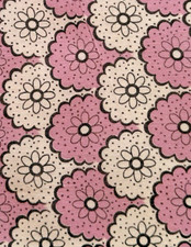 Vintage 1930's-40's feedsack fabric lavender & white flowers  9x10