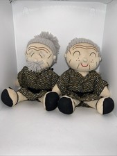 Vintage Japanese Village Elders Plush Doll Set of 2 Man and Woman 12