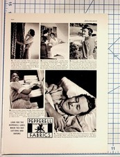 Vintage Pepperell Fabrics Magazine Ad Lady Pepperell Sheets 1940s Domestic picture