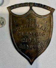 🔥Antique 1893 Columbian Electric Cigar Lighter Faceplate World's Fair picture