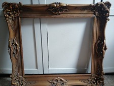 Ornate Gold Antique Baroque Style  Picture  Art  Mirror Frame Large 32 x 28  picture