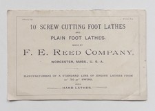 Antique 1896 F.E. Reed Co Worcester Mass Foot Lathe Machine Tool Catalog Manual picture