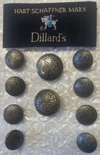 Hart Schaffner Marx Blazer Button Set 10 For 2 Bttn Coat Antq Silver Zurich Coin picture