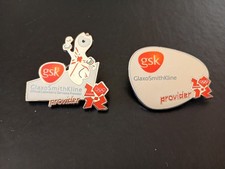 London 2012 Olympic Pin - gsk GlaxoSmithKline - Provider - 2 pins picture