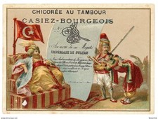 1880s 1900s Ottoman Turkey imperial sultan flag crest - France Chromo picture