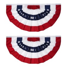 Frf Flag American Flag Bunting 2X4 Ft 2 Pcs Embroidered Patriotic Bunting Flags picture