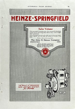 1918 Ad John O. Heinze Co Springfield OH Built In Cranking & Lighting For Fords picture