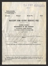 1937 Carlsbad Caverns National Park Receipt for Guide Service with Child picture