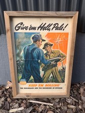 1940's WW2 Union Pacific War Propoganda Poster with Custom Barn Wood Frame picture