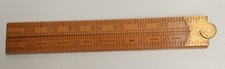 English Rabone Chesterman No. 1380 Folding Boxwood & Brass Rule Carpenters Tool picture