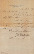 JOHN WANAMAKER - MANUSCRIPT LETTER SIGNED 03/13/1889 picture
