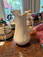 Vintage I Godinger & Co Ivory Porcelain Pitcher Creamer Syrup Embossed Swirls 7