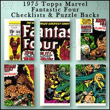1975 Topps Marvel Comic Book Heroes FANTASTIC FOUR Checklist Puzzle / Pick Card picture