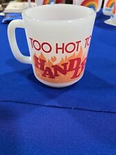 Vtg Glasbake Milk Glass Too Hot To Handle Graphic Coffee Mug picture