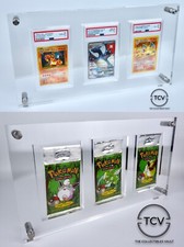Triple Graded Card/Booster Pack Premium Wall Mounted Display Case (also stands) picture