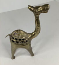 CAMEL Brass FIGURINE  7” statue engraved etched Vintage picture