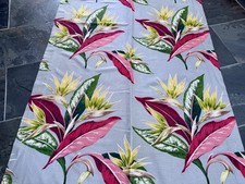 Exotic 40s Bird of Paradise Miami Beach Barkcloth Vintage Fabric Curtain Drape picture