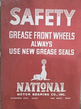 #6068 Vintage National Motor Bearing Co. Metal Parts  Cabinet Van Wert Ohio. picture