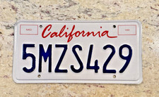 California License Plates 5MZS429 picture