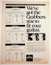 Vintage Gibson Grabbers Guitar Strings Ad Magazine Page Norlin Elgin IL Music picture
