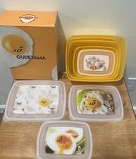 GUDETAMA 4 Food Containers Made By SANRIO NOT FOR RESALE NEW IN BOX picture