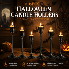 Metal Taper Candle Holder for Fireplace Dining Party Home Halloween Decoration picture