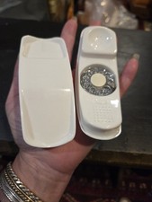 Vintage Miniature Plastic White Slimline Rotary Telephone Salesman Sample picture