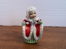 Vintage Napco Christmas angel bell figurine spaghetti trim 1950s Japan B picture