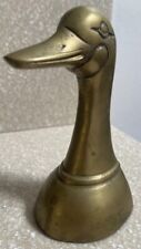 Vintage Solid Brass Bookend Door Stop Mallard Duck Head 6.5